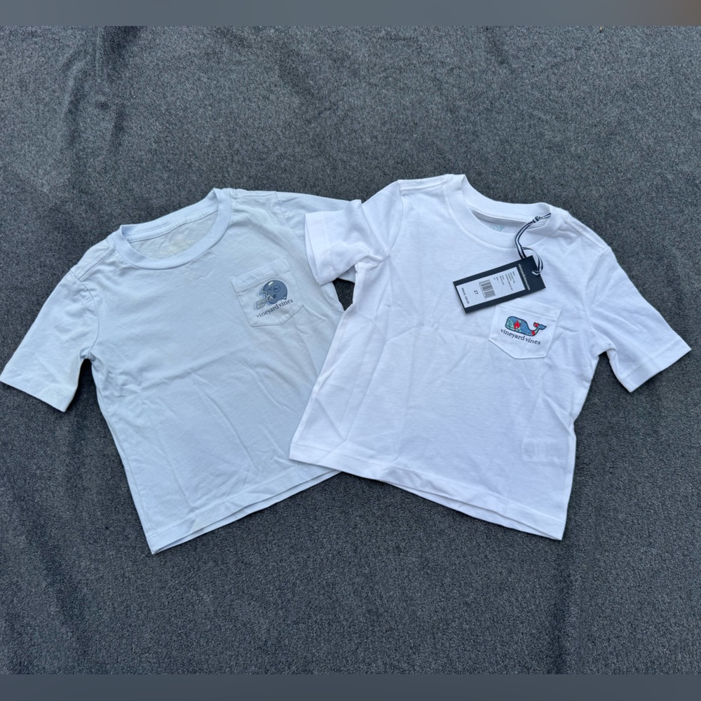 Vineyard Vines White T-Shirt Bundle with Pockets 2t